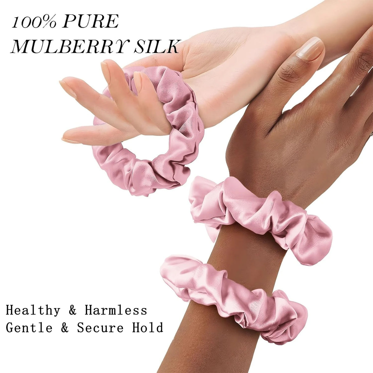 Mulberry Silk Hair Scrunchies 4Pc