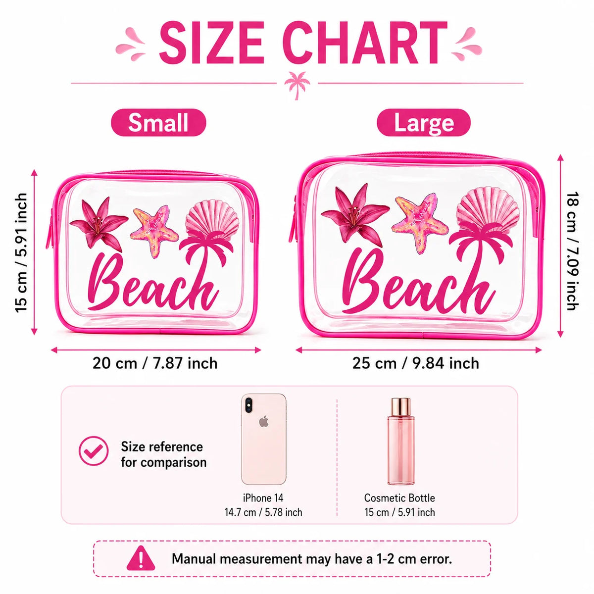 Clear PVC Beach Makeup Bag