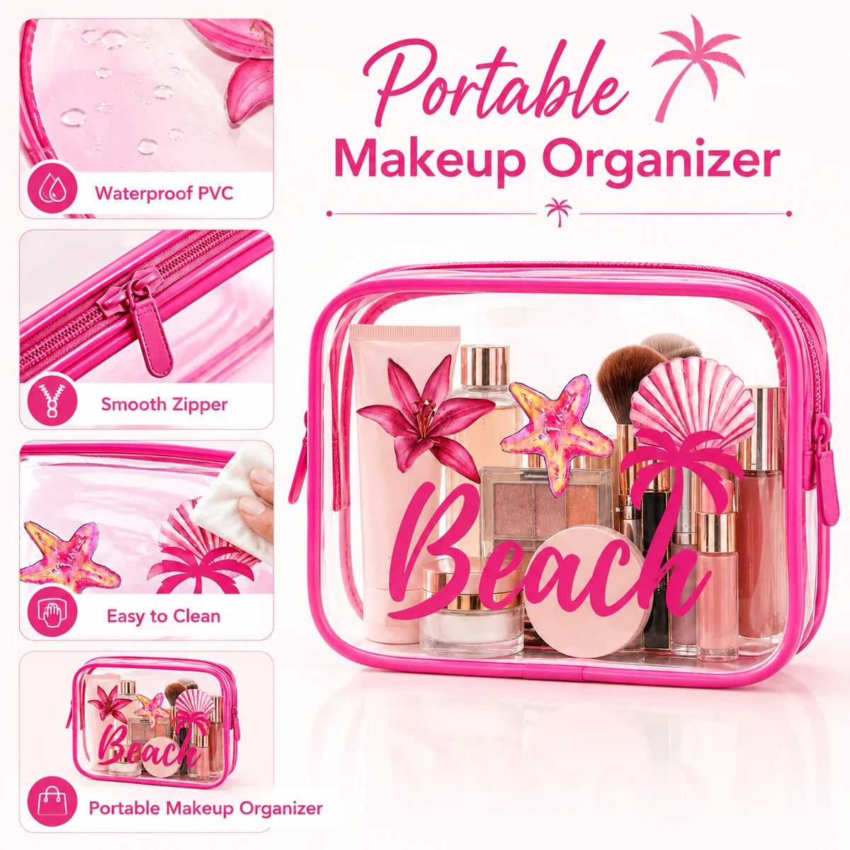 Clear PVC Beach Makeup Bag