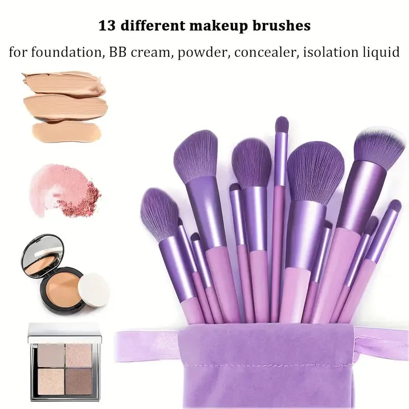 13Pc Foundation Eyeshadow Brush Set