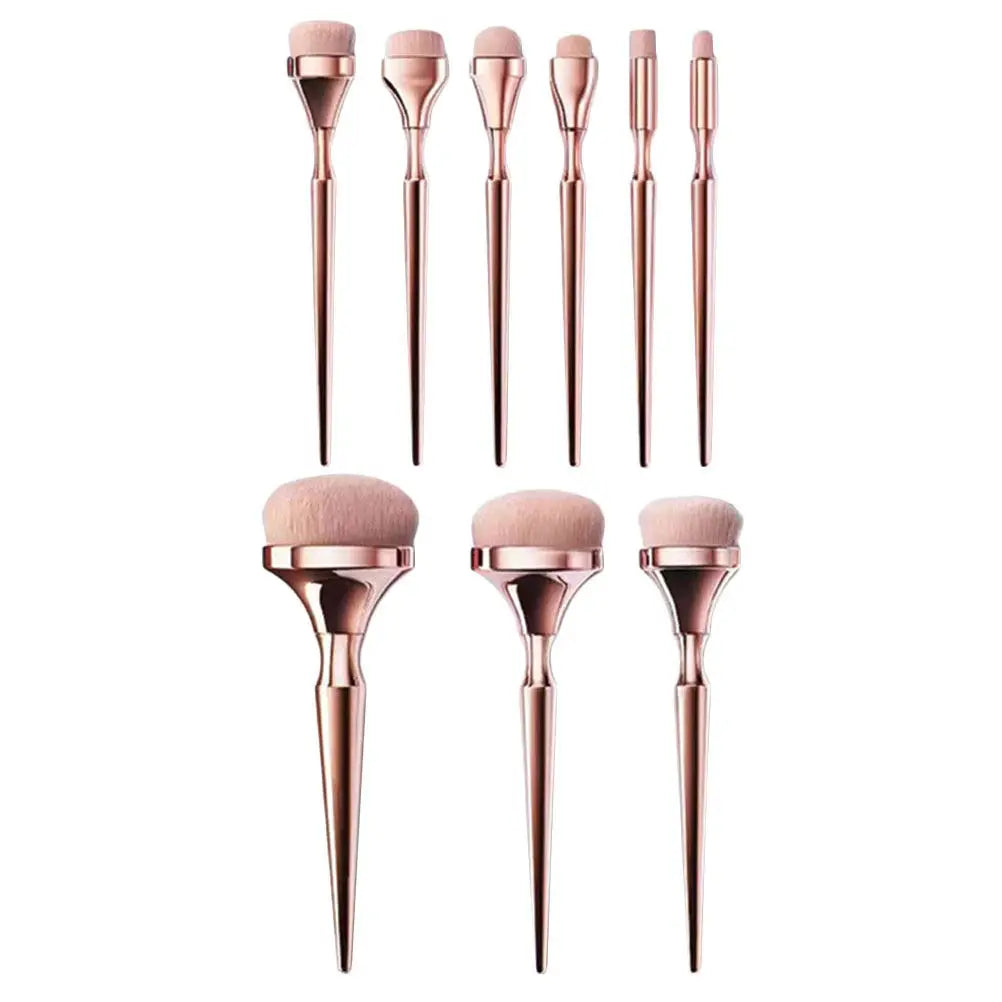 9Pc Portable Makeup Brush Set