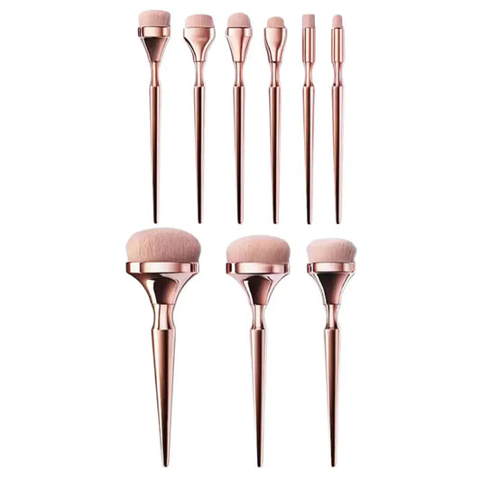9Pc Portable Makeup Brush Set