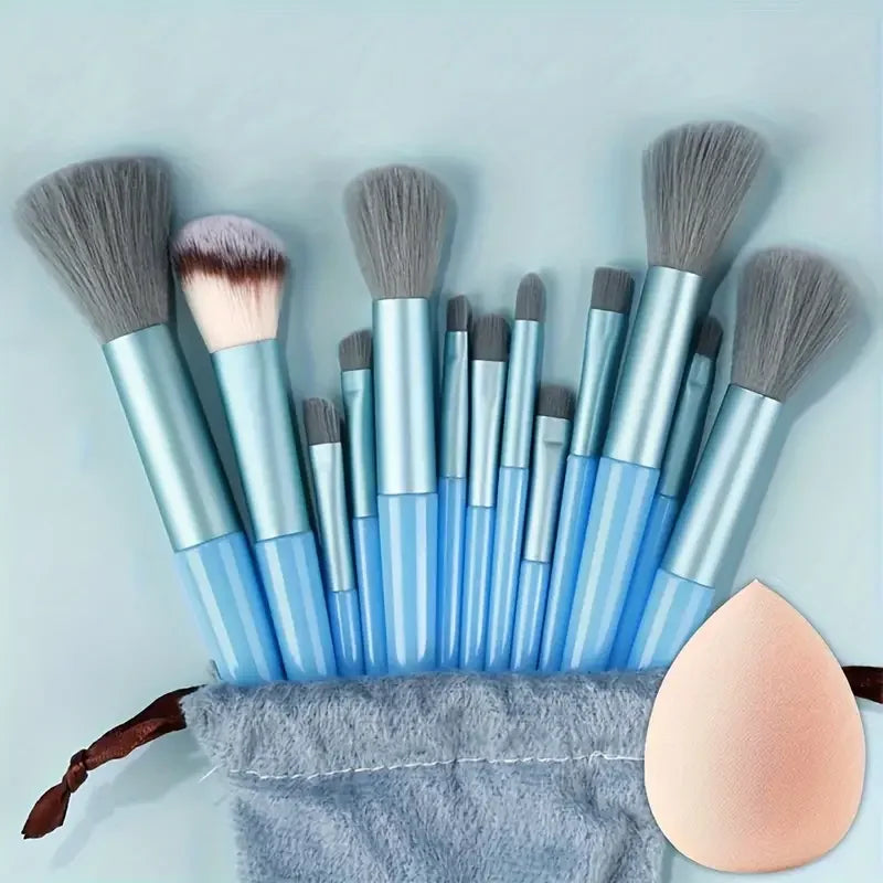 13Pc Foundation Eyeshadow Brush Set
