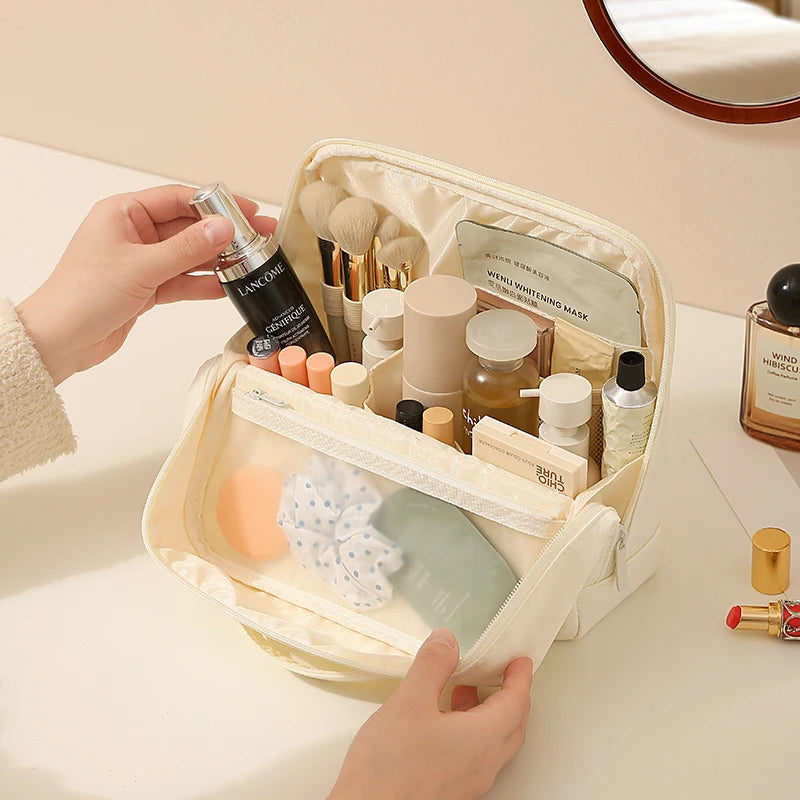 Taslan Fabric Structured Makeup Bag