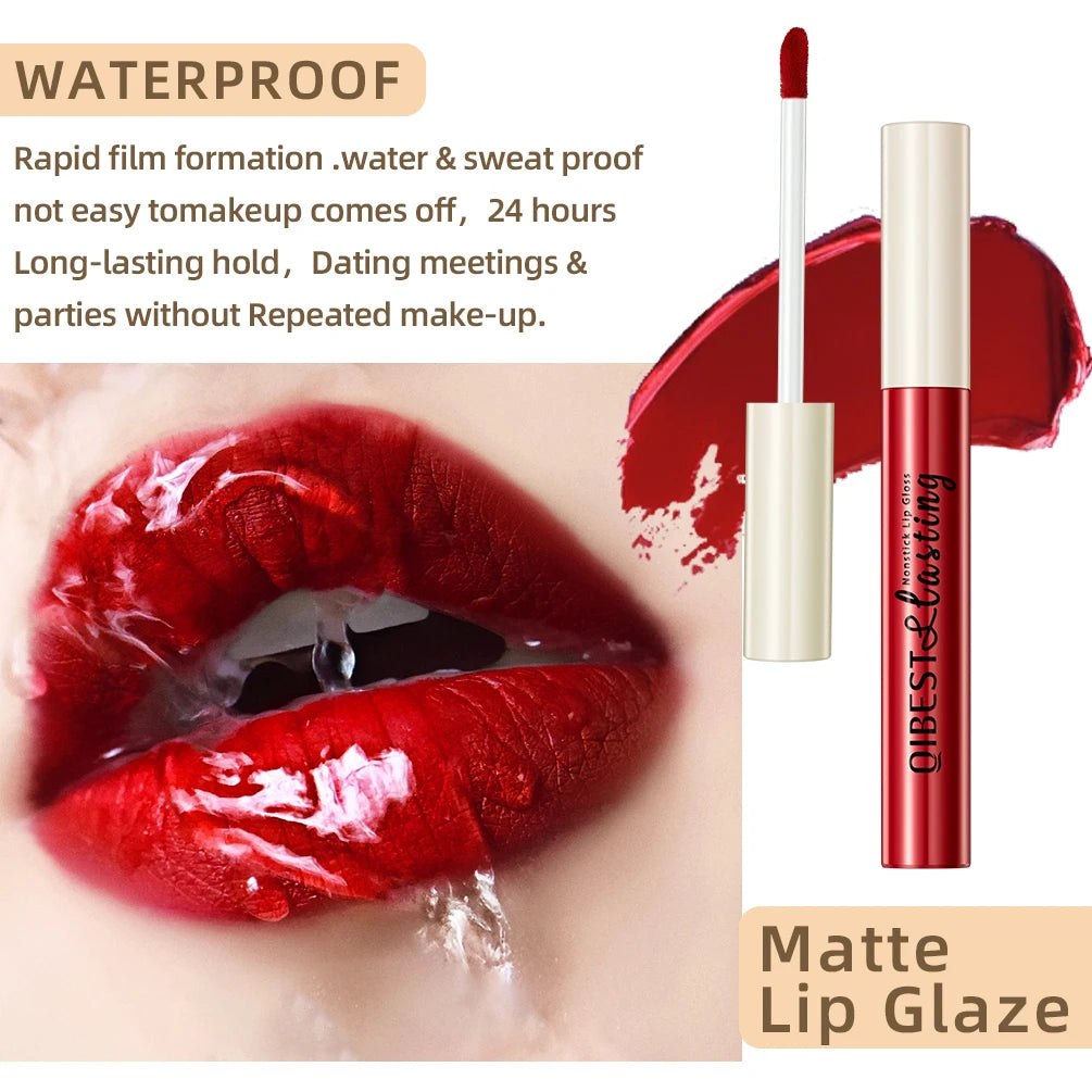 QIBEST Red Matte Lip Gloss