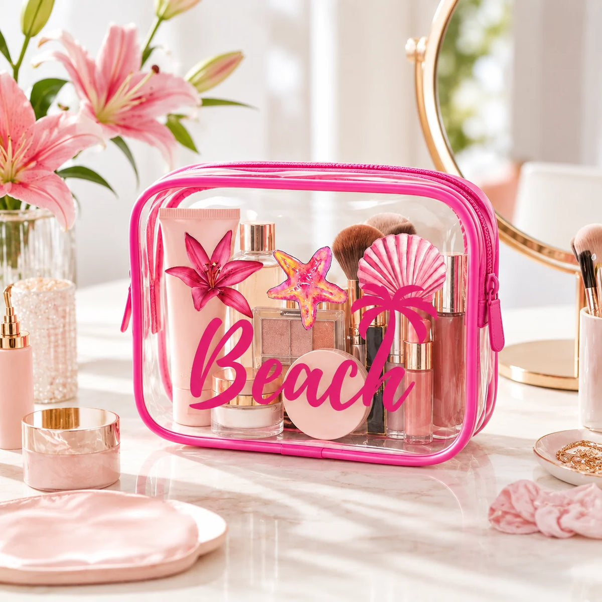Clear PVC Beach Makeup Bag