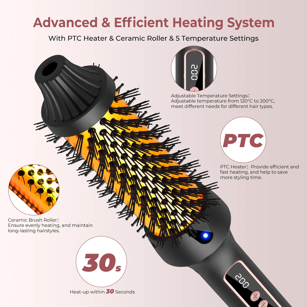 3-in-1 Ionic Heated Round Brush