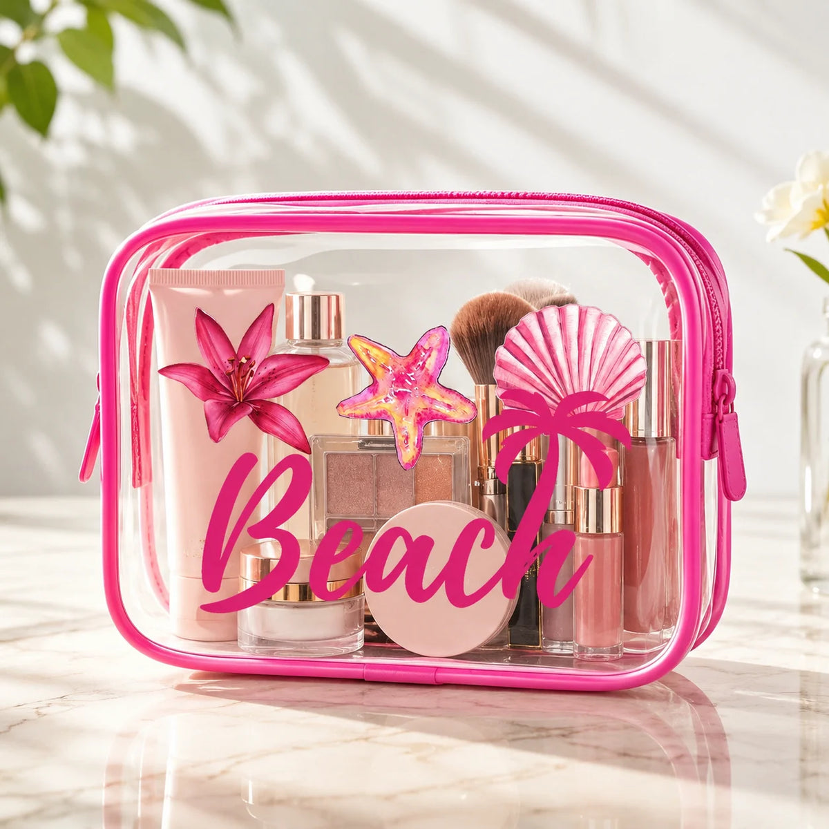 Clear PVC Beach Makeup Bag
