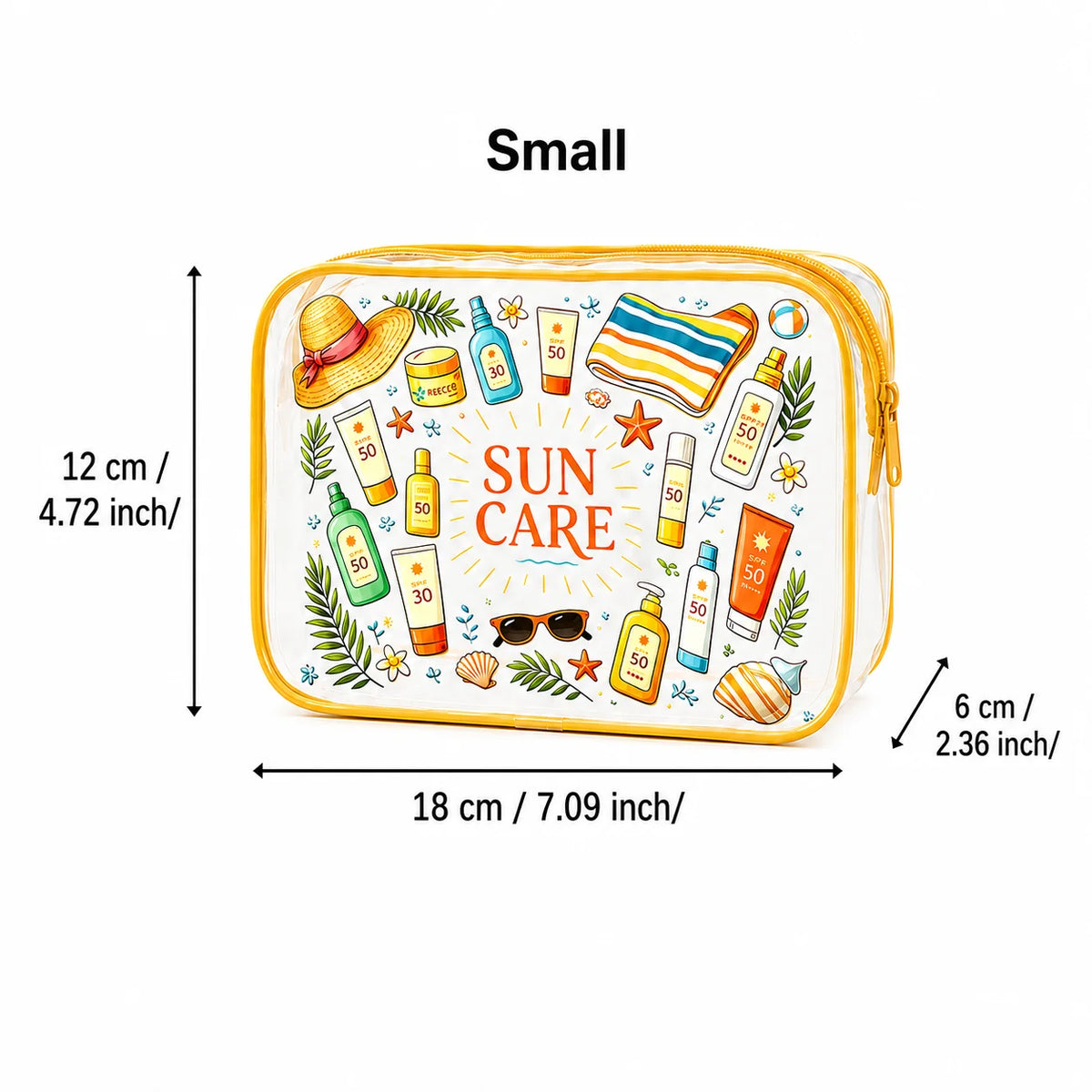 Yellow Zip Clear PVC Bag