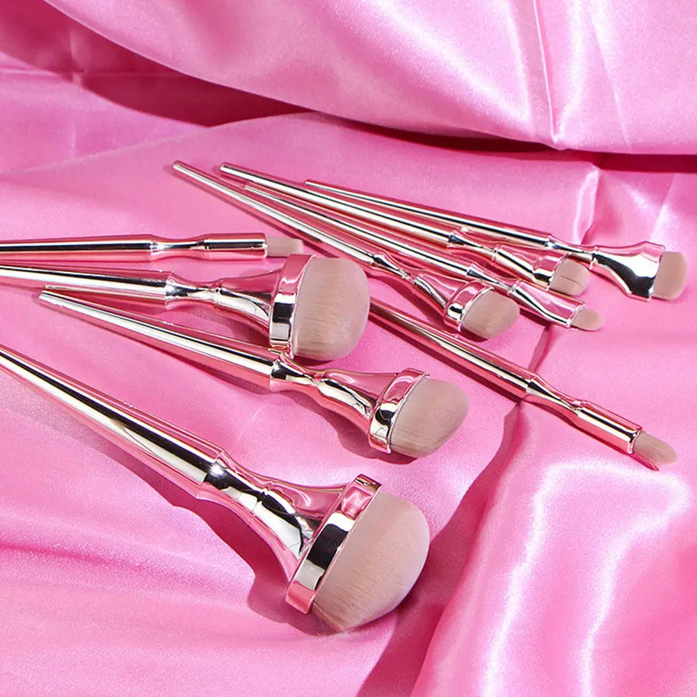 9Pc Portable Makeup Brush Set
