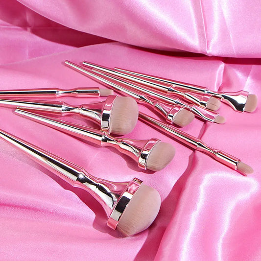 9Pc Portable Makeup Brush Set