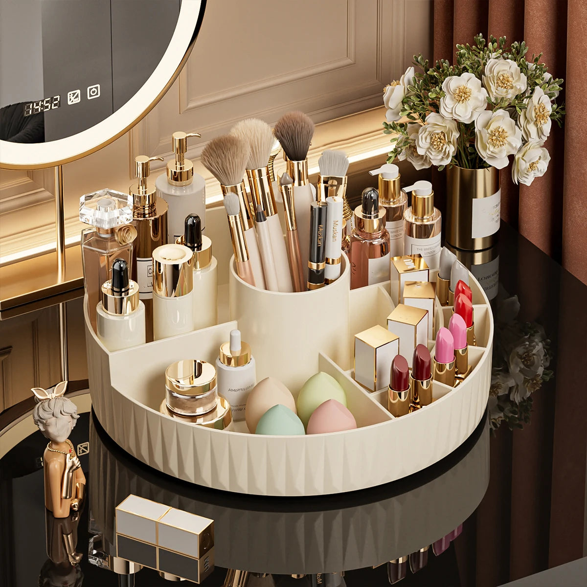 Multi-Compartment Cosmetic Storage Organizer