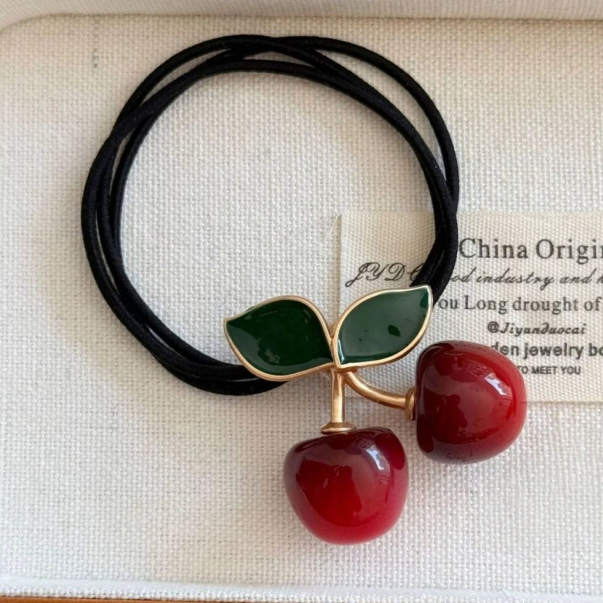 Cherry Pendant Metal Hair Hoop
