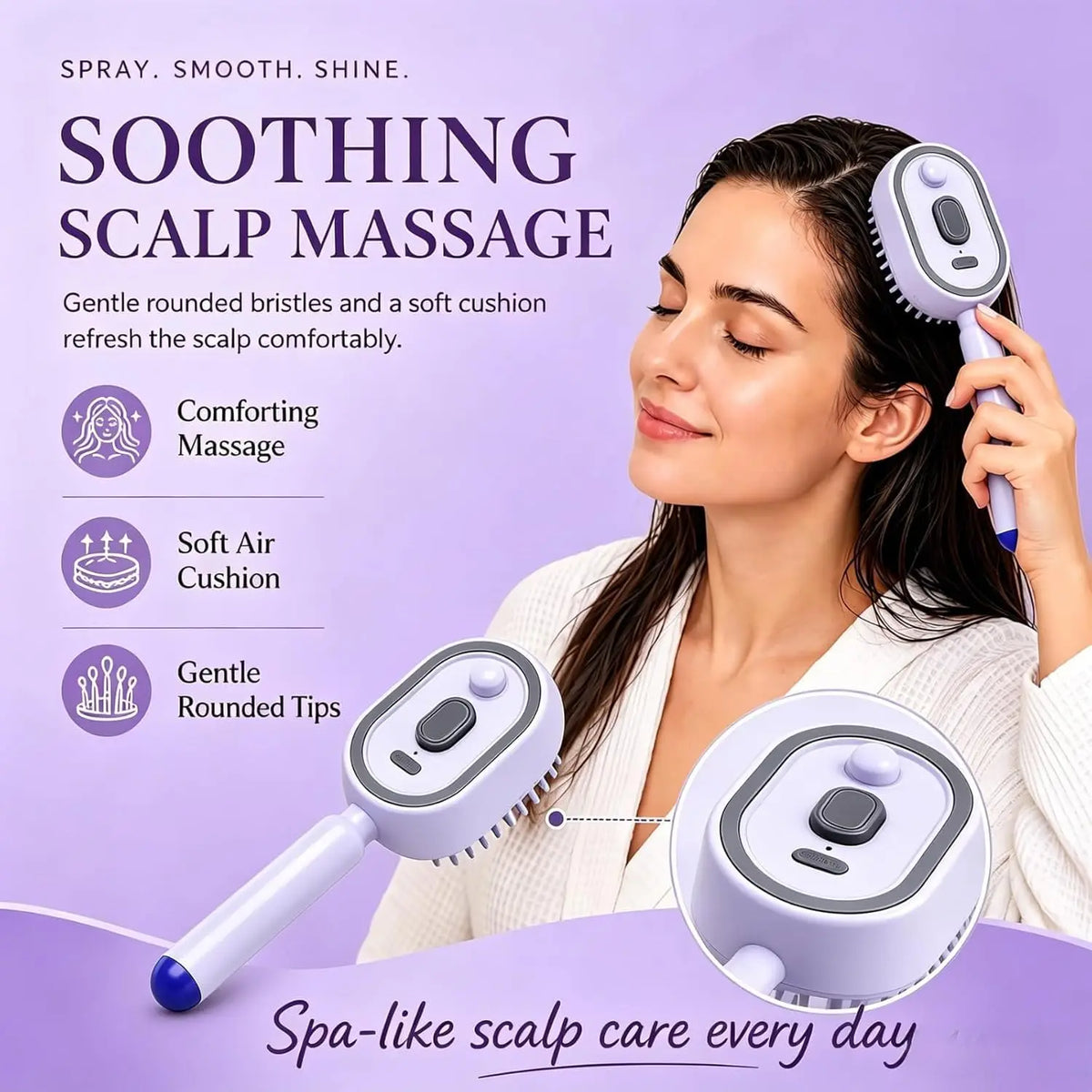 Steam Massage Hair Straightening Brush