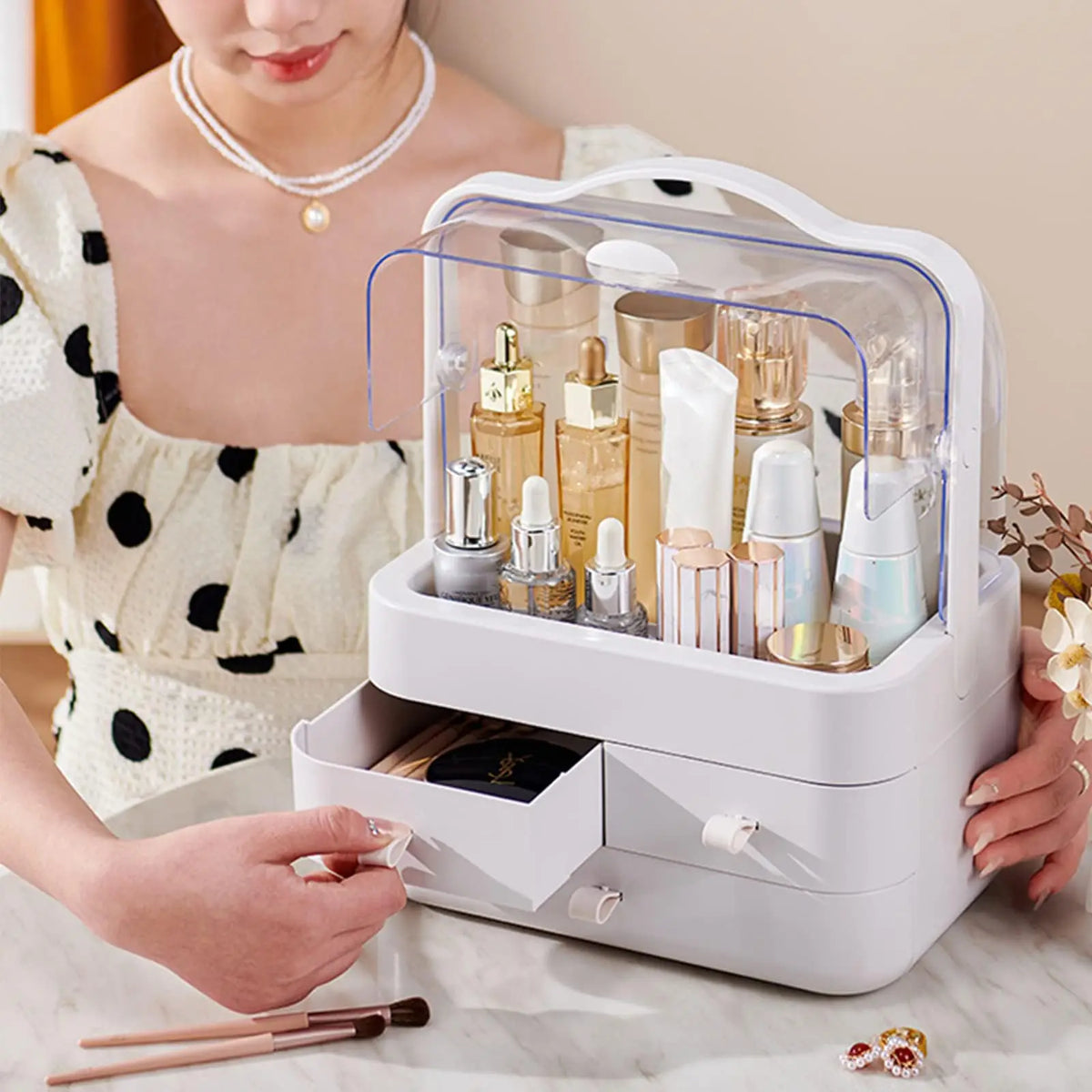Countertop Cosmetic Organizer with Drawer
