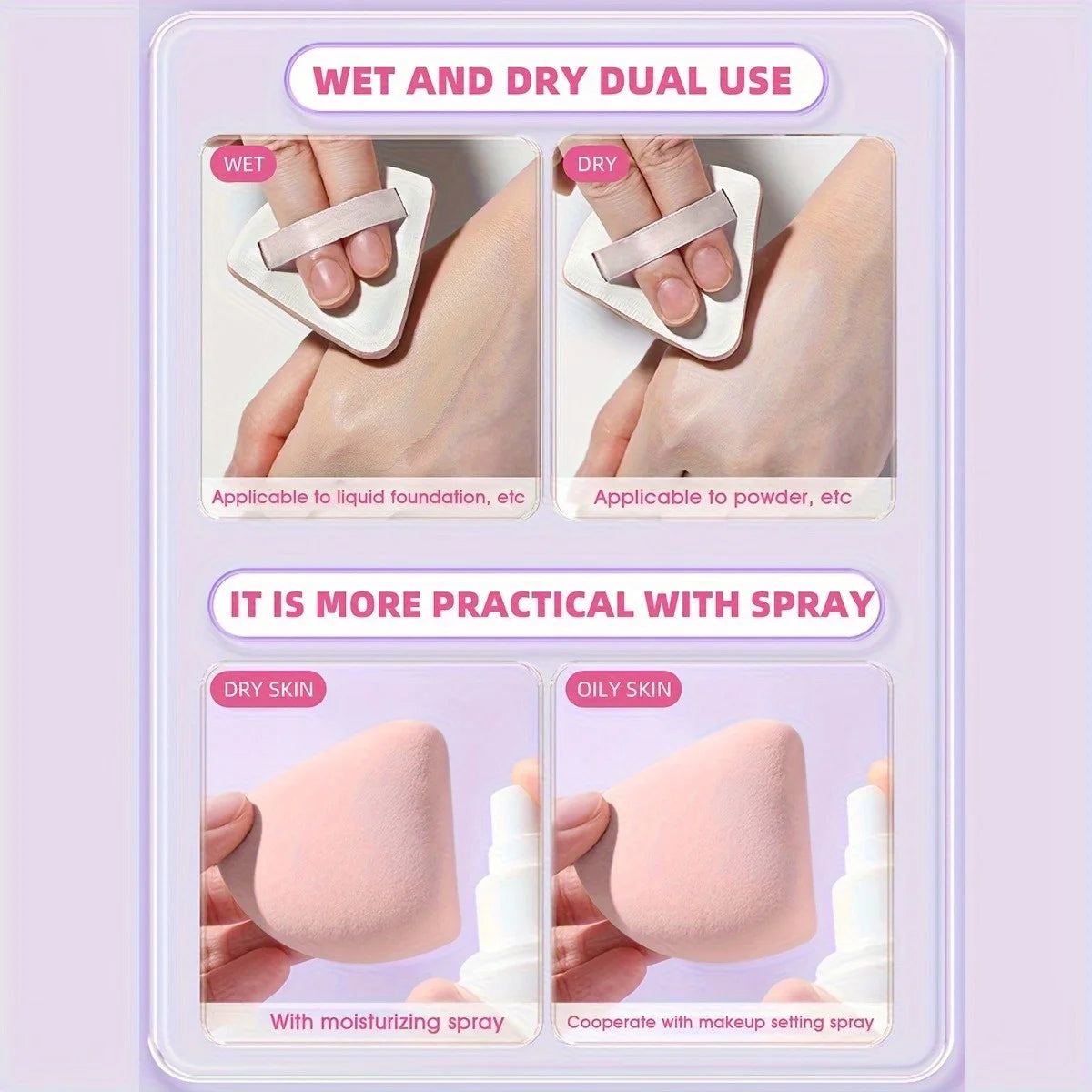 Pink Makeup Sponge Puff Set