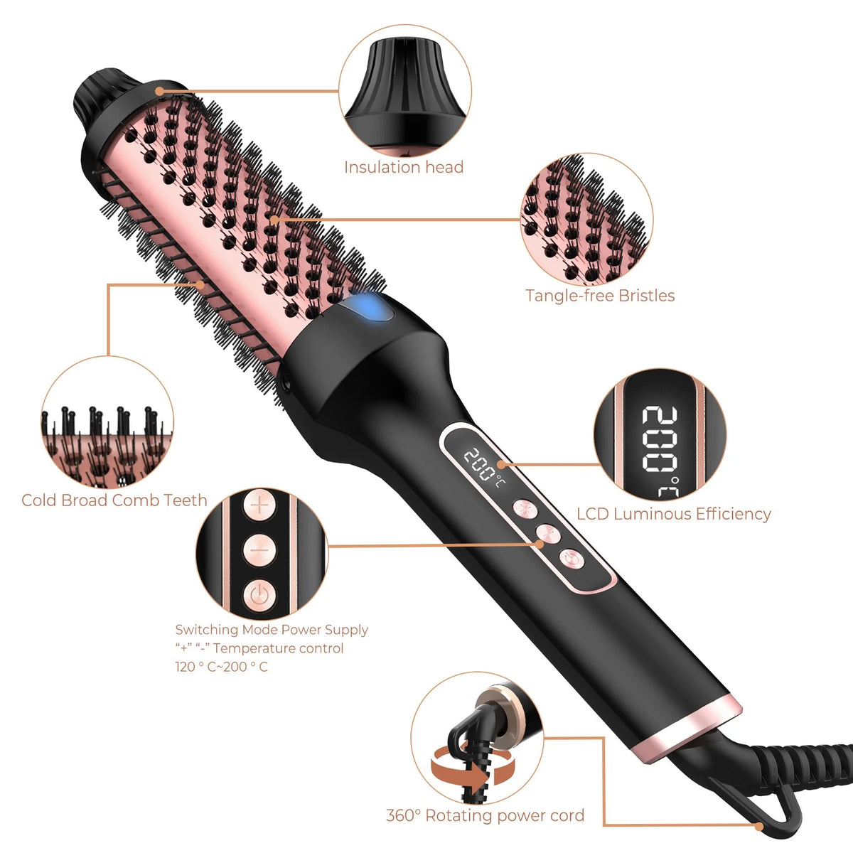 3-in-1 Ionic Heated Round Brush