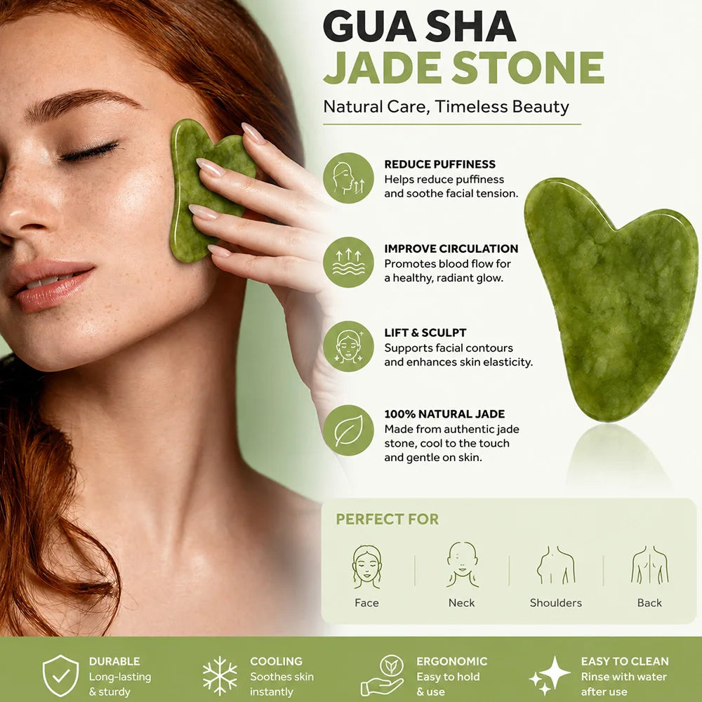 Jade Gua Sha Massage Tool Set