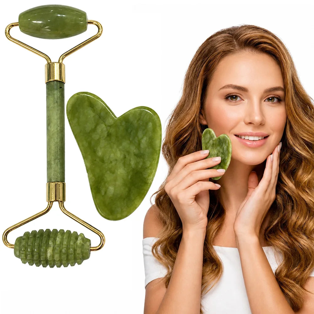 Jade Gua Sha Massage Tool Set