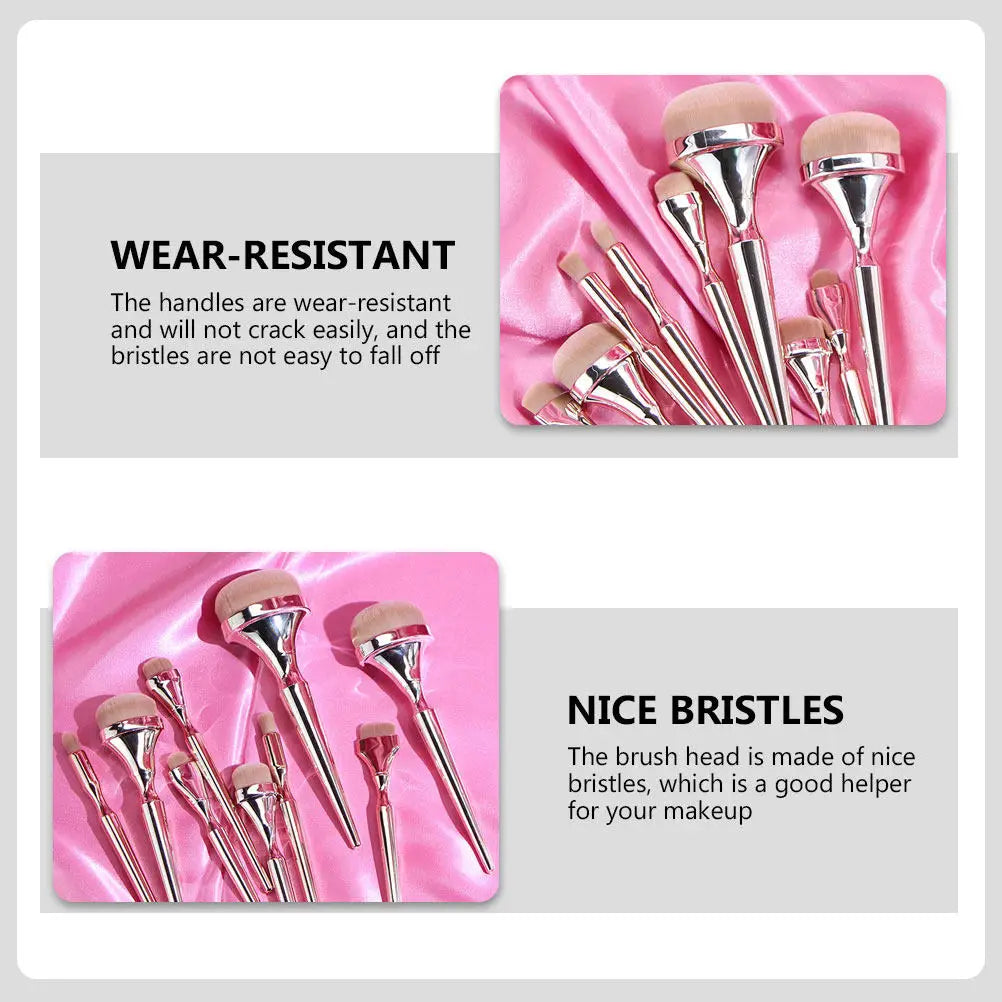 9Pc Portable Makeup Brush Set
