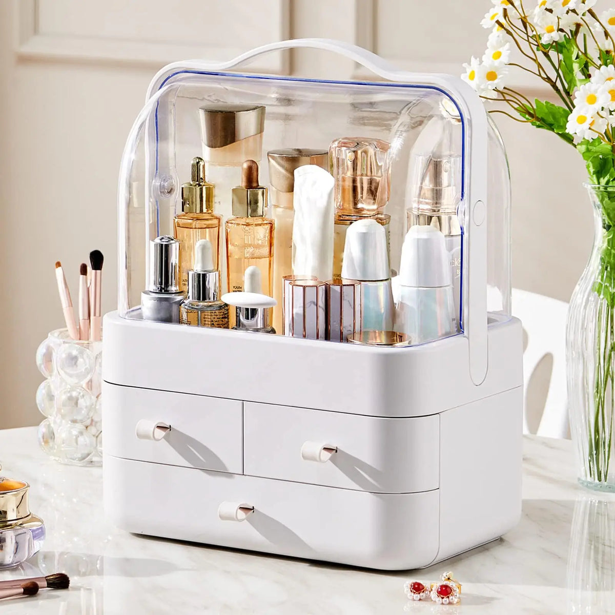 Countertop Cosmetic Organizer with Drawer