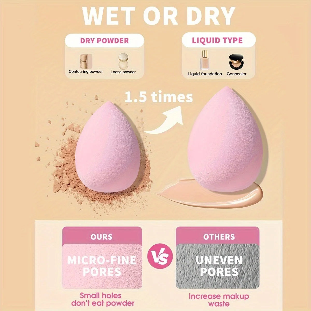 Pink Makeup Sponge Puff Set