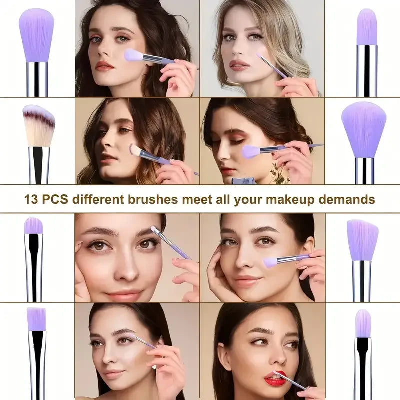 13Pc Foundation Eyeshadow Brush Set