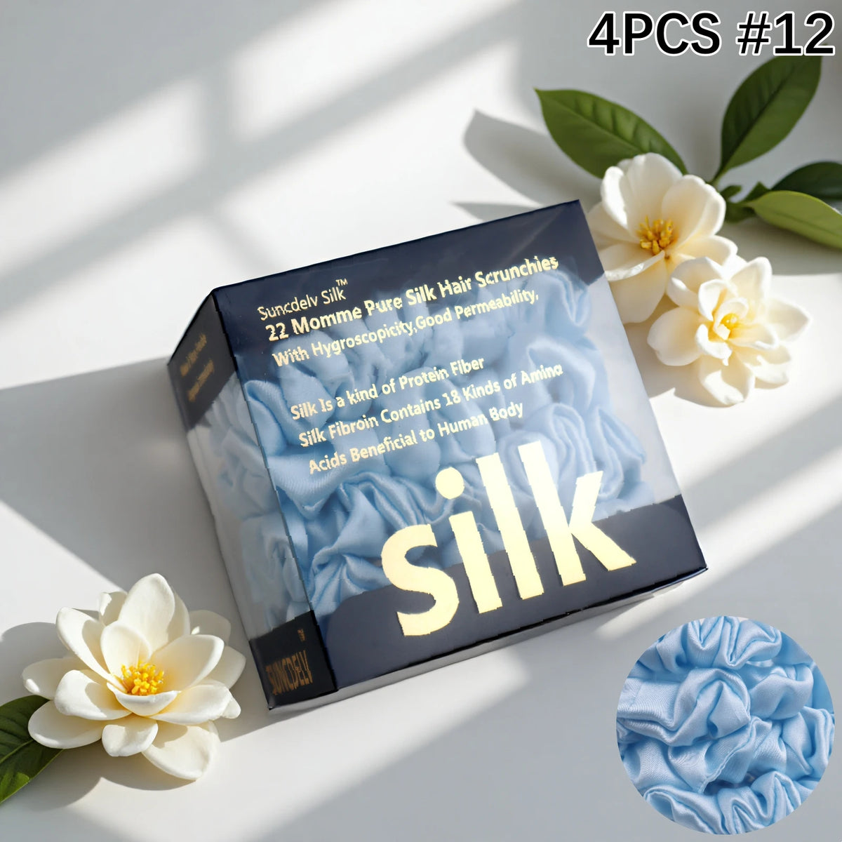 Mulberry Silk Hair Scrunchies 4Pc