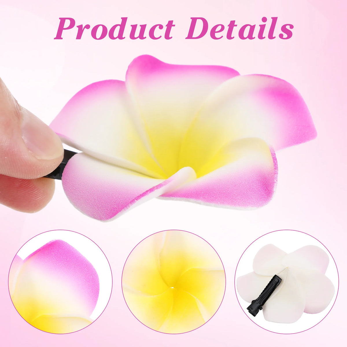 Plumeria Hawaiian Hair Clips 12Pc