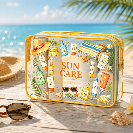 Yellow Zip Clear PVC Bag