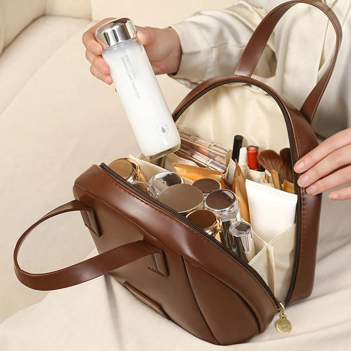 PU Business Travel Makeup Bag