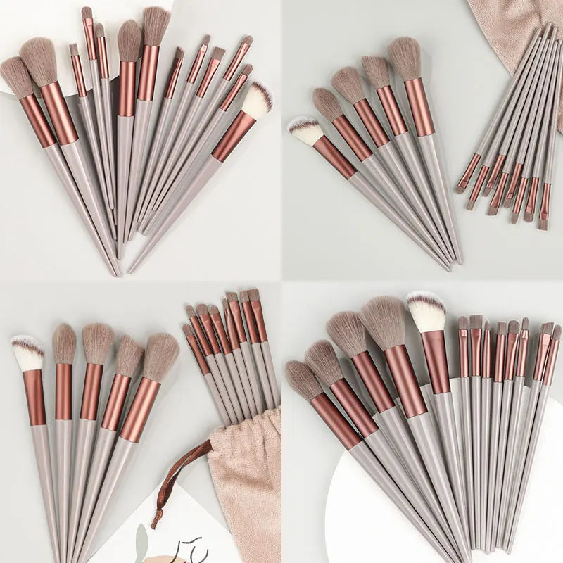 13Pc Fluffy Brush Set + Sponge