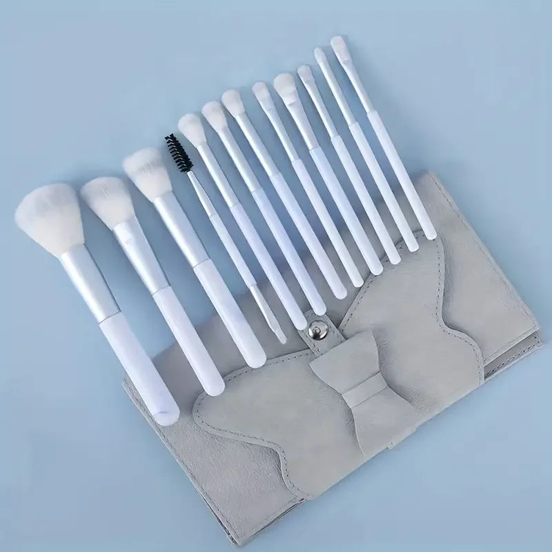 12Pc Blue Foundation Brush Set