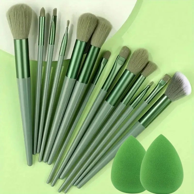 13Pc Fluffy Brush Set + Sponge