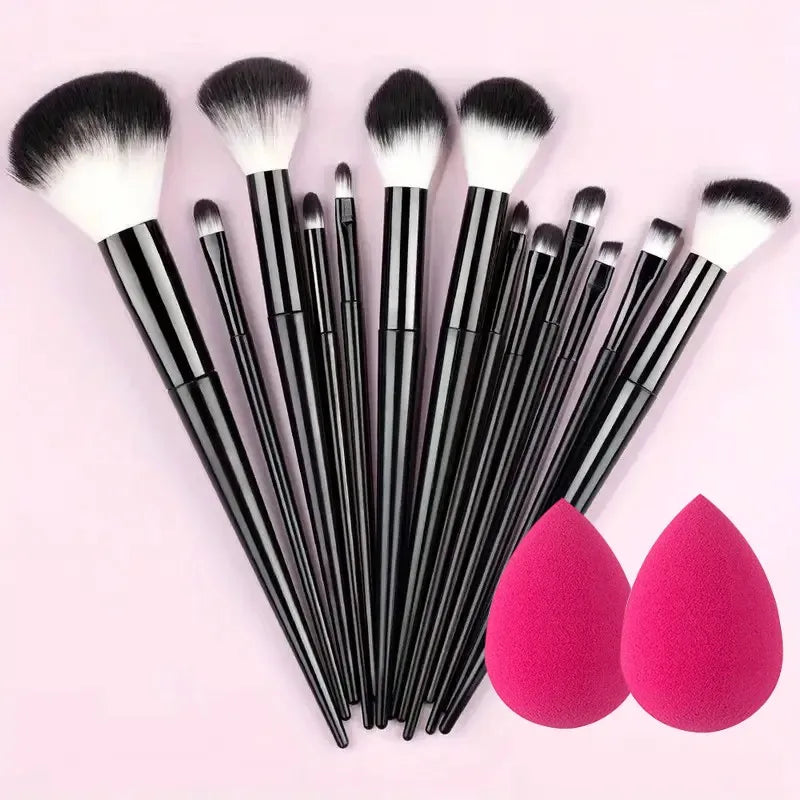 13Pc Fluffy Brush Set + Sponge