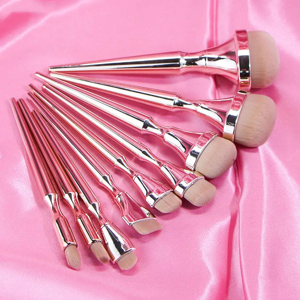 9Pc Portable Makeup Brush Set