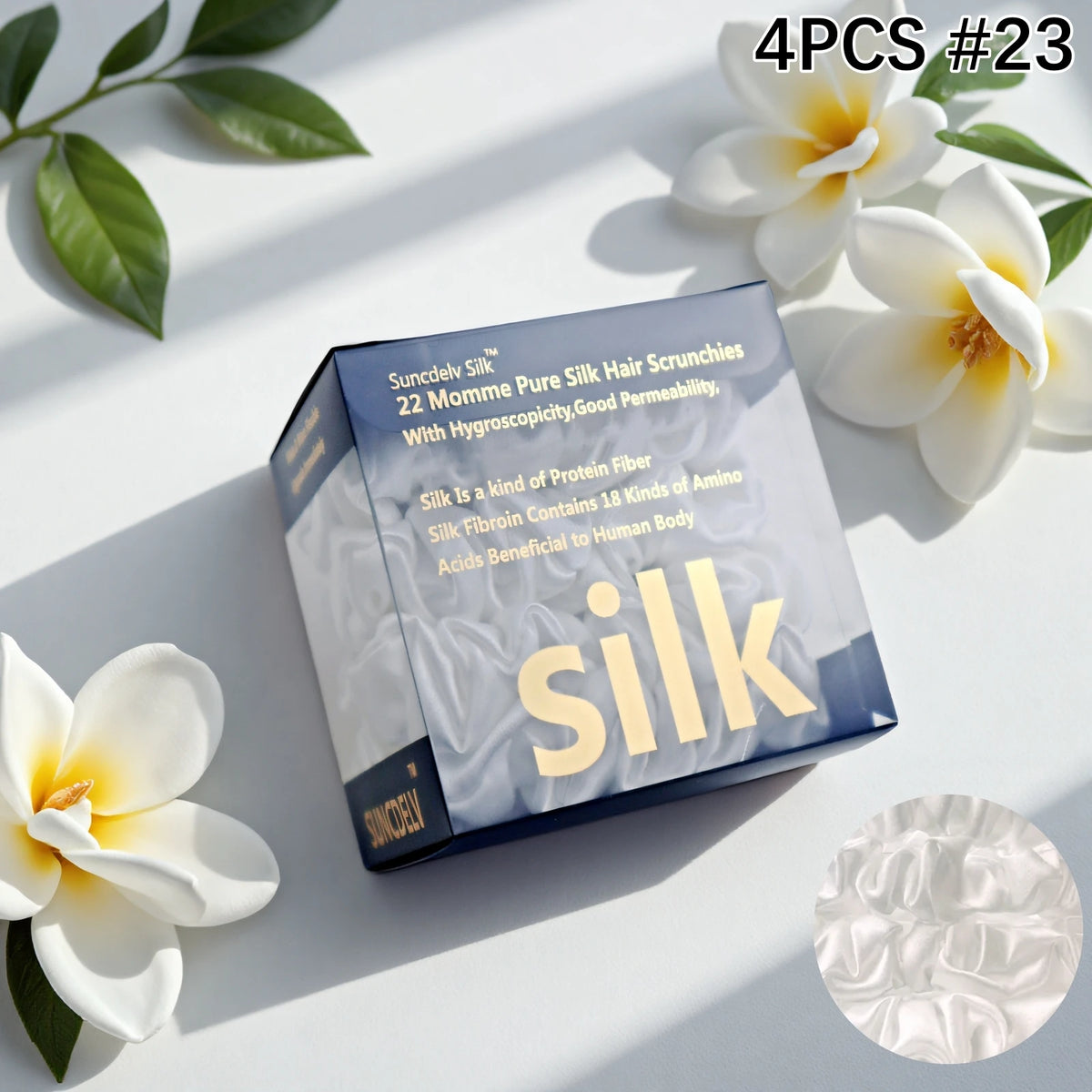 Mulberry Silk Hair Scrunchies 4Pc