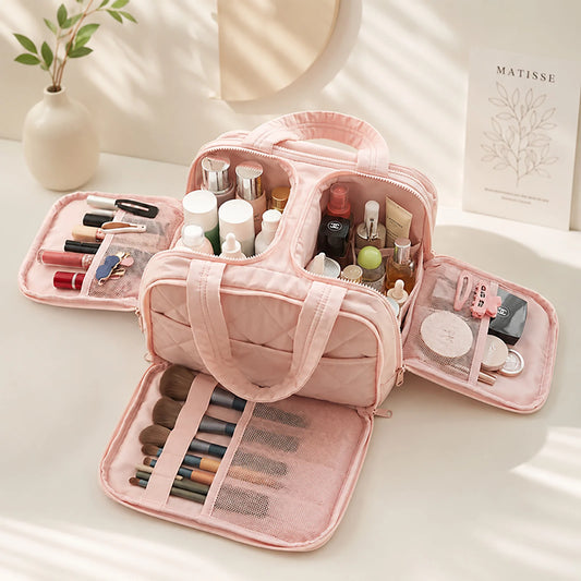 Multi-Pocket Travel Cosmetic Bag