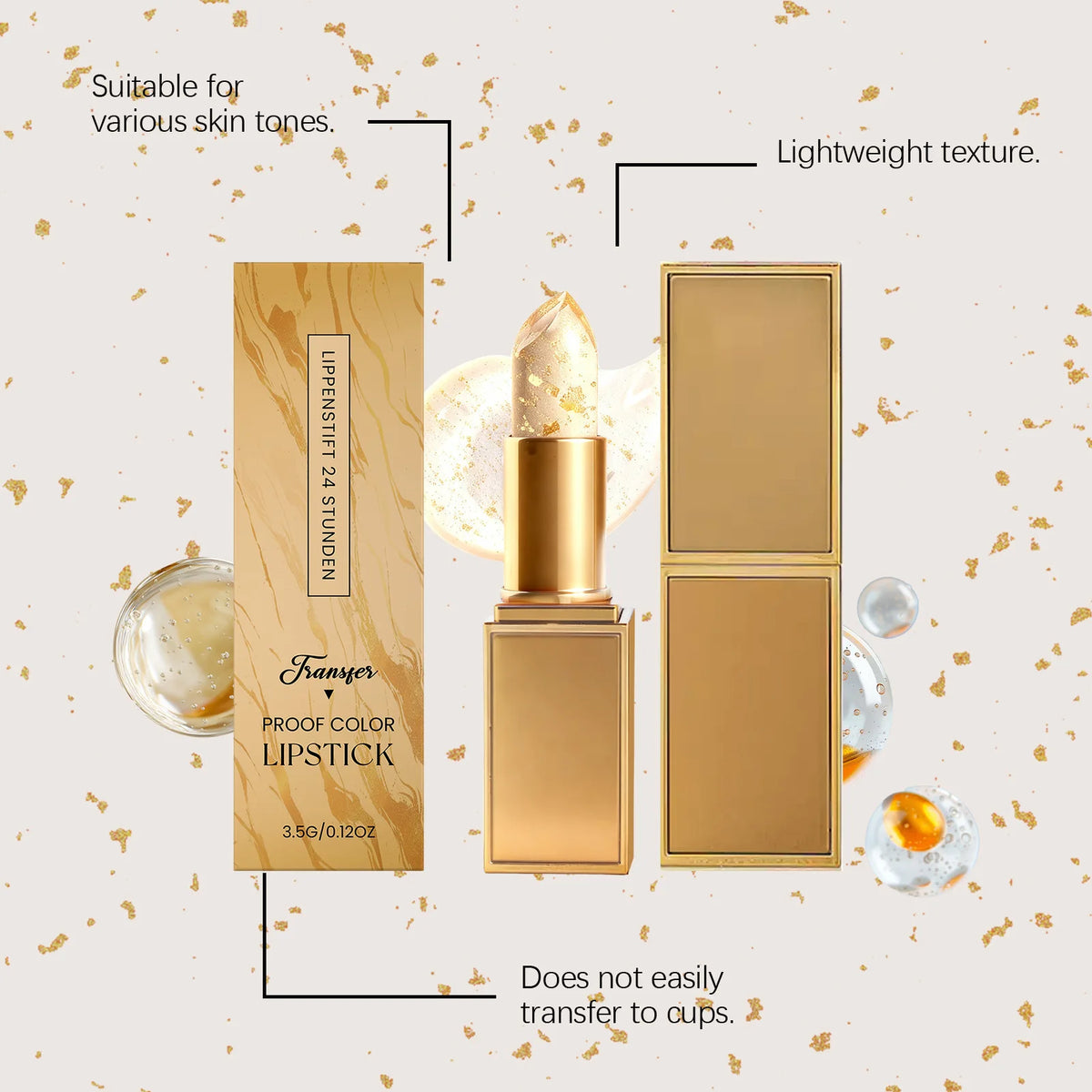 Gold Foil Color-Changing Lipstick