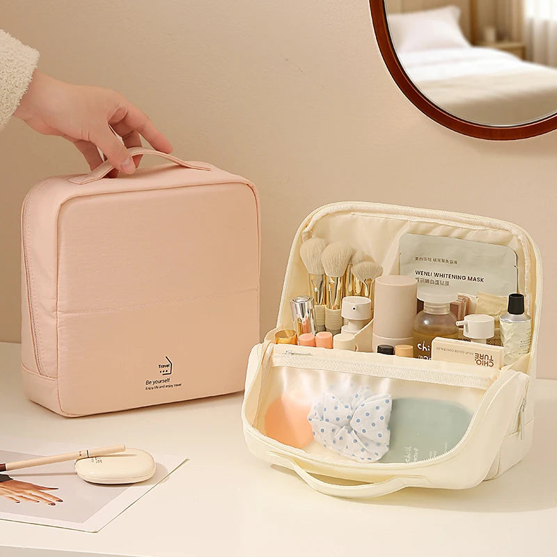 Taslan Fabric Structured Makeup Bag