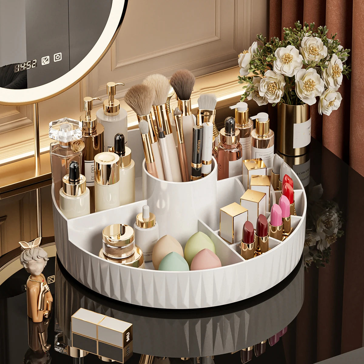 Multi-Compartment Cosmetic Storage Organizer