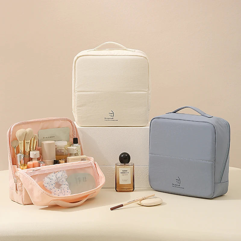 Taslan Fabric Structured Makeup Bag