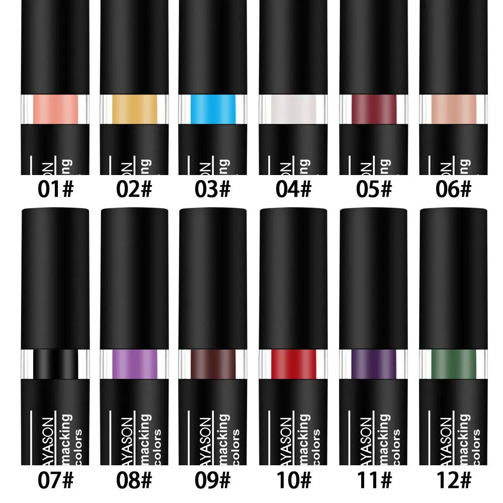 12-Color Matte Nude Lipstick Set